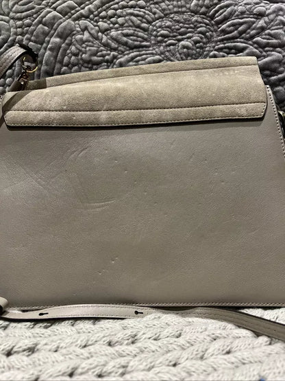 Authentic Chloe Faye Leather Suede Medium Grey