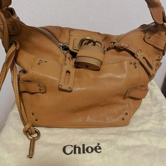 Chloe 2000s Paddington Leather Hand Bag Camel Beige Vintage