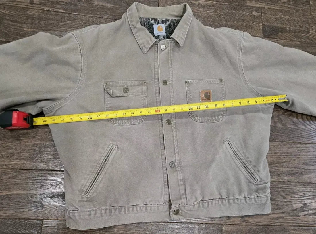 Vintage Carhartt Aztec Pile-lined Washed Duck Jacket Taupe