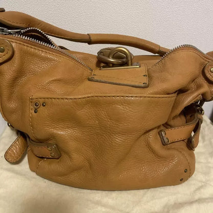 Chloe 2000s Paddington Leather Hand Bag Camel Beige Vintage