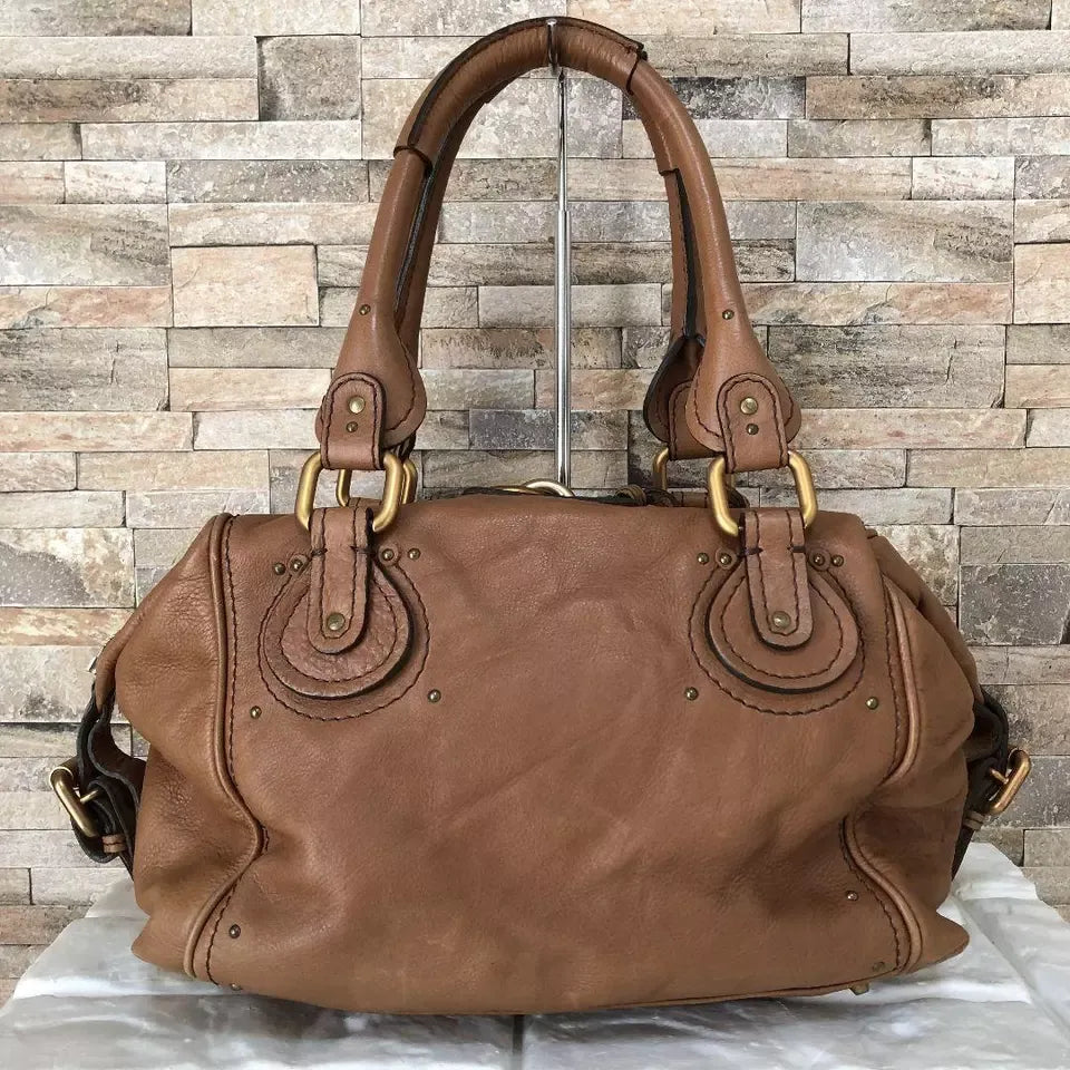 Archive Chloe Paddington Leather Hand Bag Brown Vintage