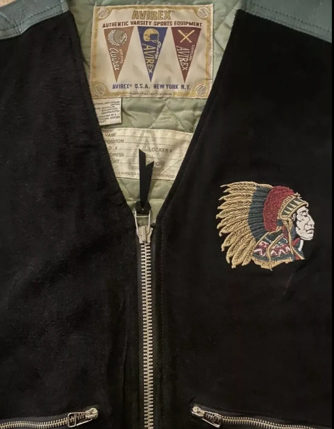 Avirex Choctaw Indian Theme Jacket Avirex Indian Vest