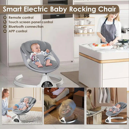 Bebecar electric baby bouncer chair, bluetooth enabled baby swing chair with remote control