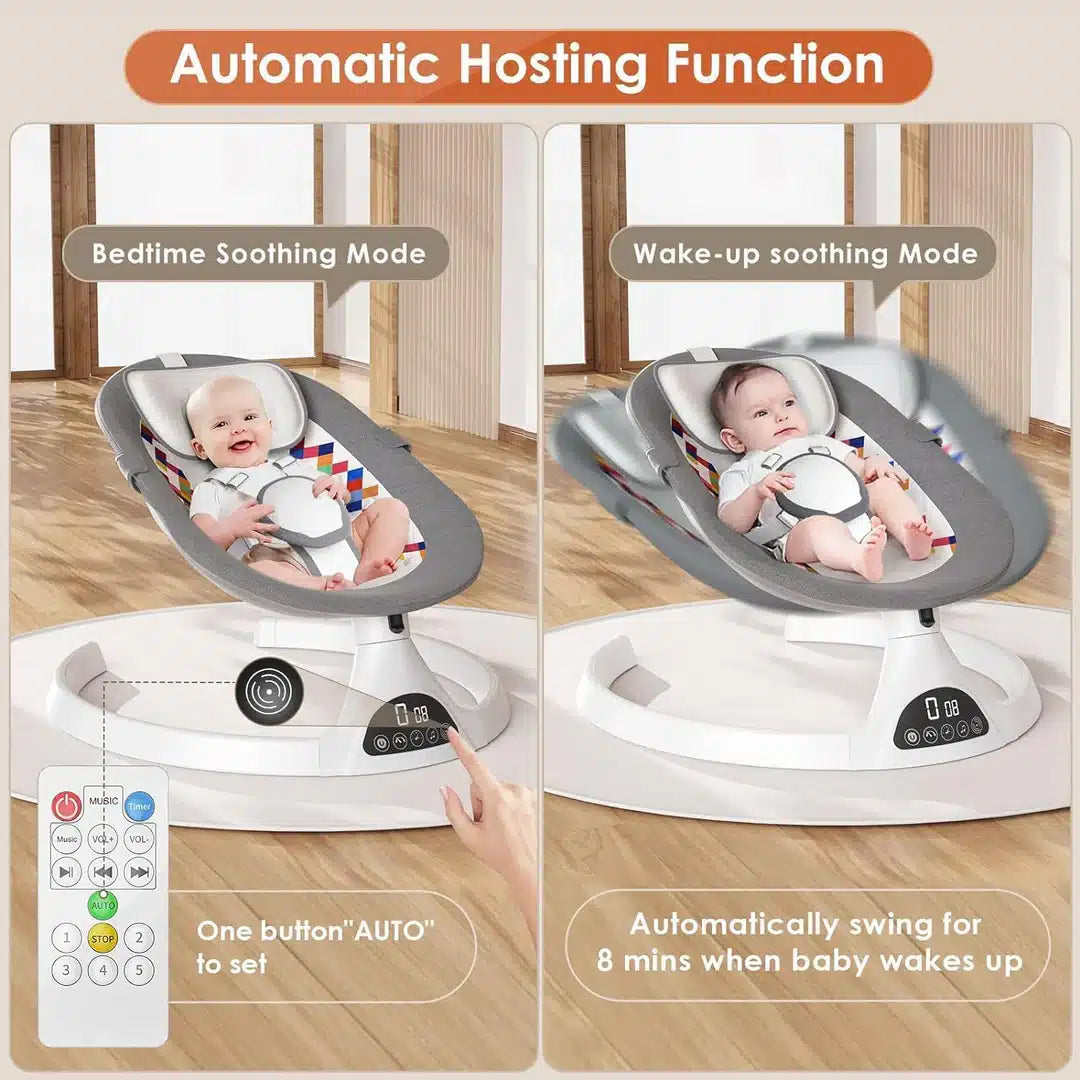 Bebecar electric baby bouncer chair, bluetooth enabled baby swing chair with remote control