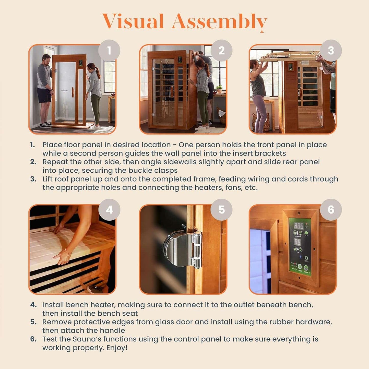 Dynamic 1 to 2 Person Hemlock Wood Low EMF FAR Infrared Sauna For Home with LED Control Panel and Tempered Glass Door - Curbside Delivery