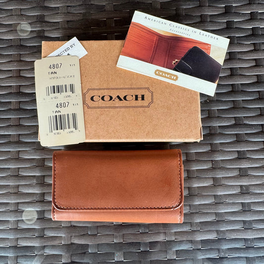 Vintage Coach British Tan Leather Trifold Key Case 4807 Nwt