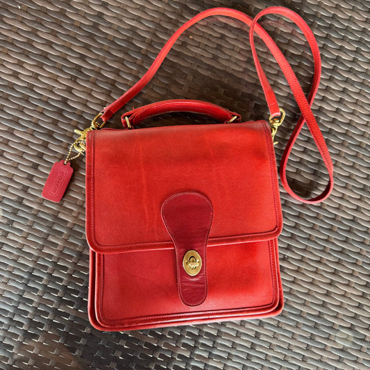 Vintage Coach Red Station Bag 5130