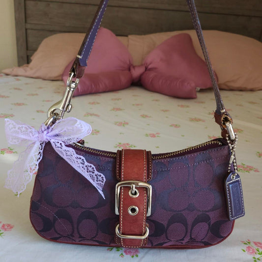 💜 Y2K Vintage Coach Purple Mini Demi Buckle Shoulder Bag 💜