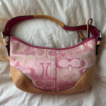 Mini Vintage Coach Hobo In Optic Pink