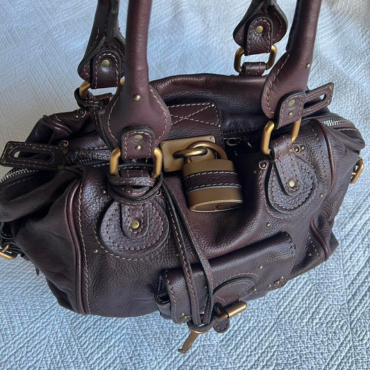 Brown Chloe Paddington Bag With Gold Hardware