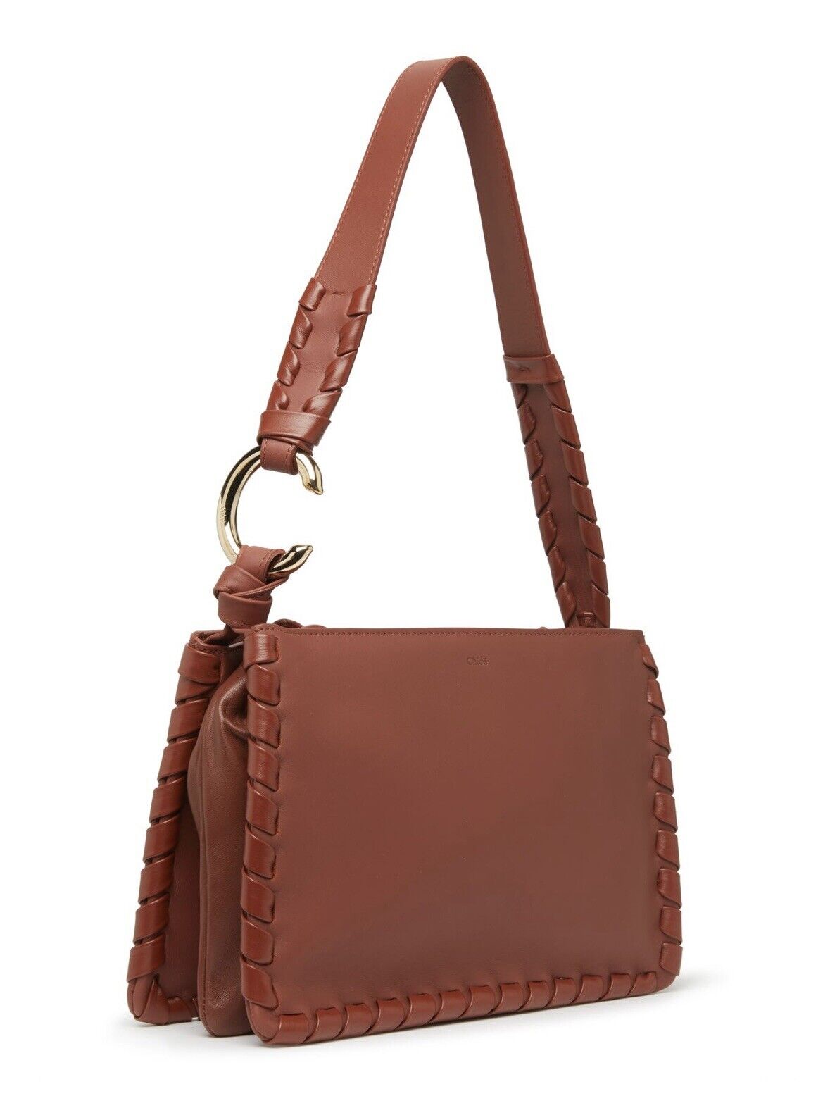 CHLOE MUTLI GUSSET  CALF & NAPPA LAMBSKIN SHOULDER BAG - NEW Handbag Brown