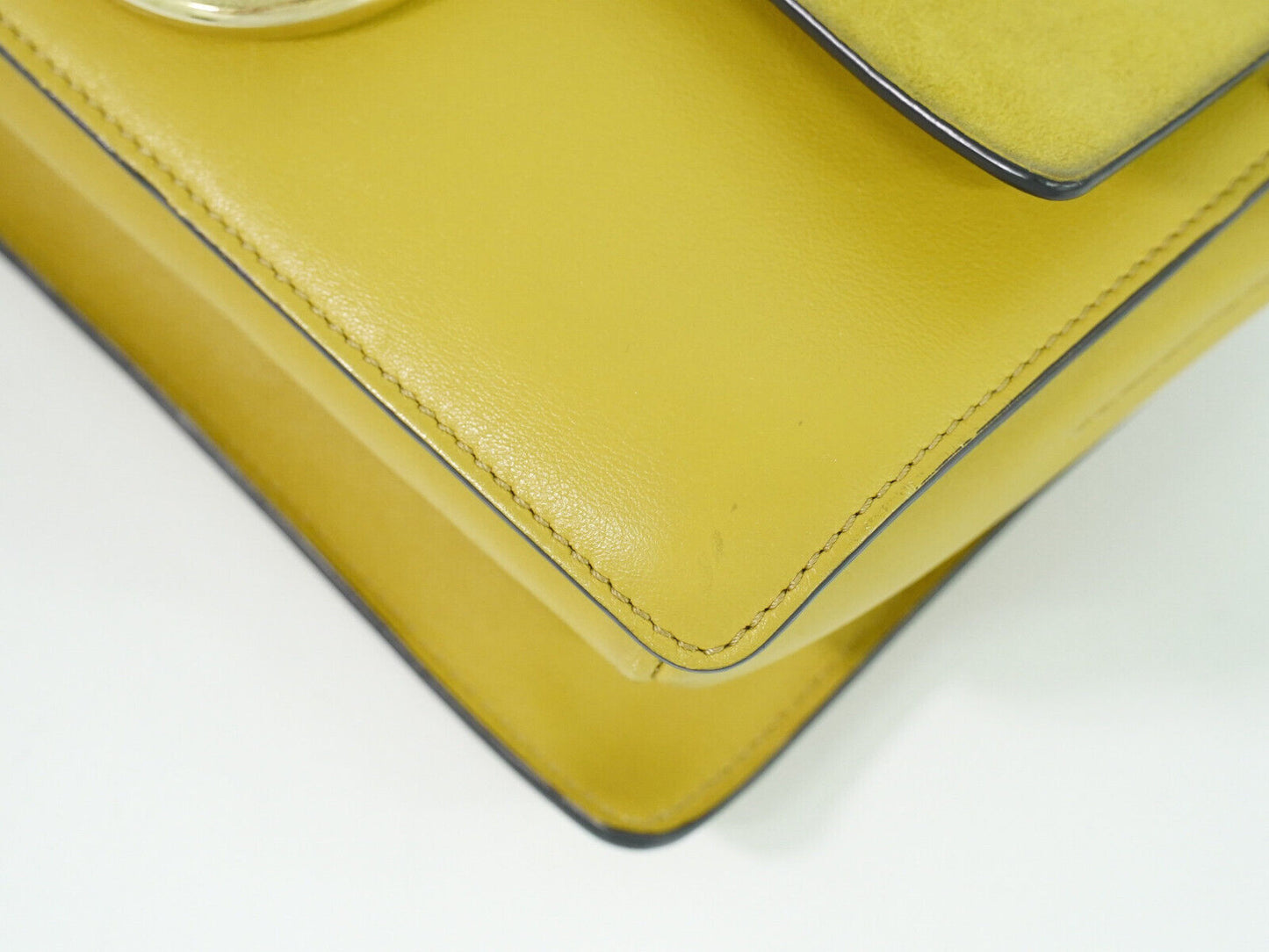 Chloe Faye Suede Leather Shoulder Crossbody Bag Yellow