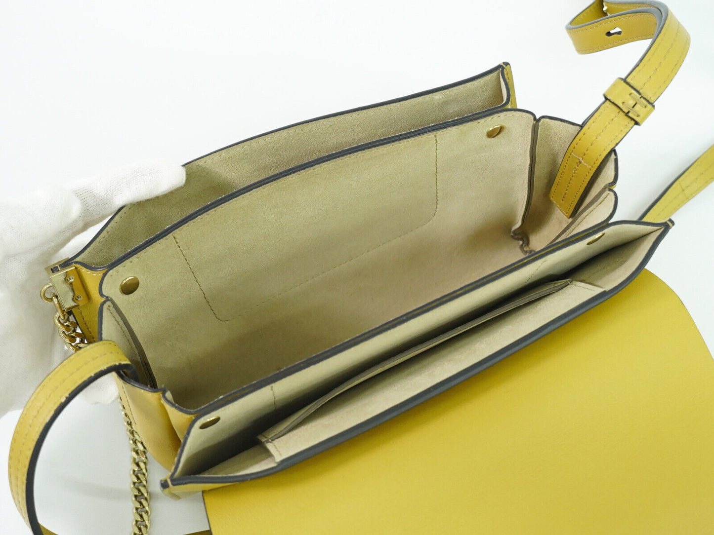 Chloe Faye Suede Leather Shoulder Crossbody Bag Yellow