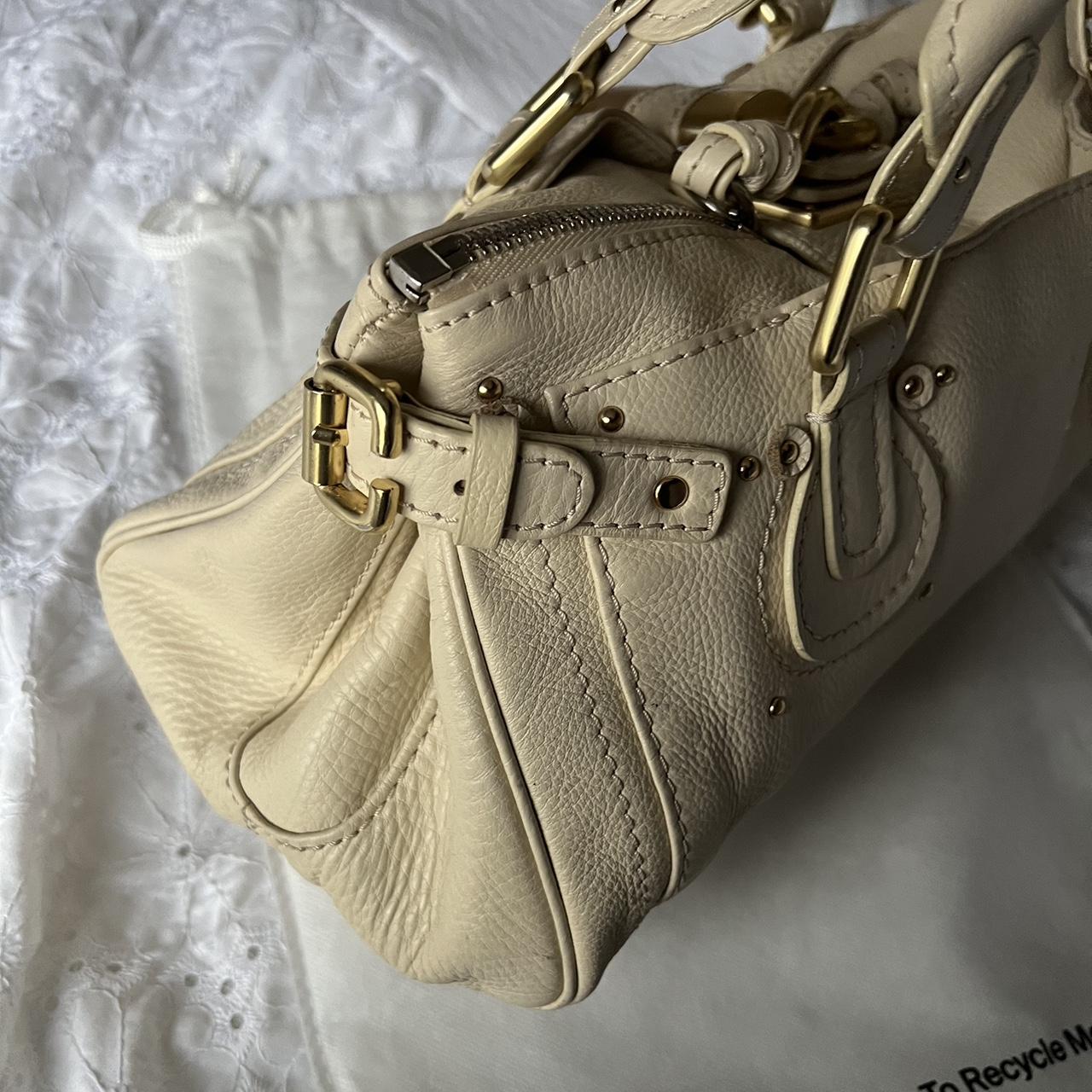 Authentic Cream Chloe Paddington Bag With Gold Hardware