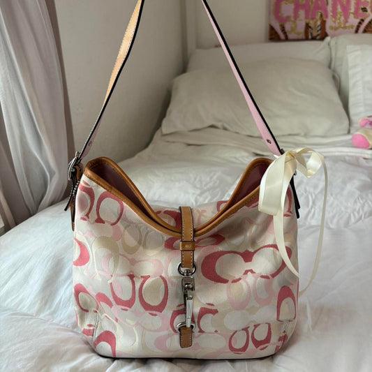 Vintage Coach Optic Pink Purse