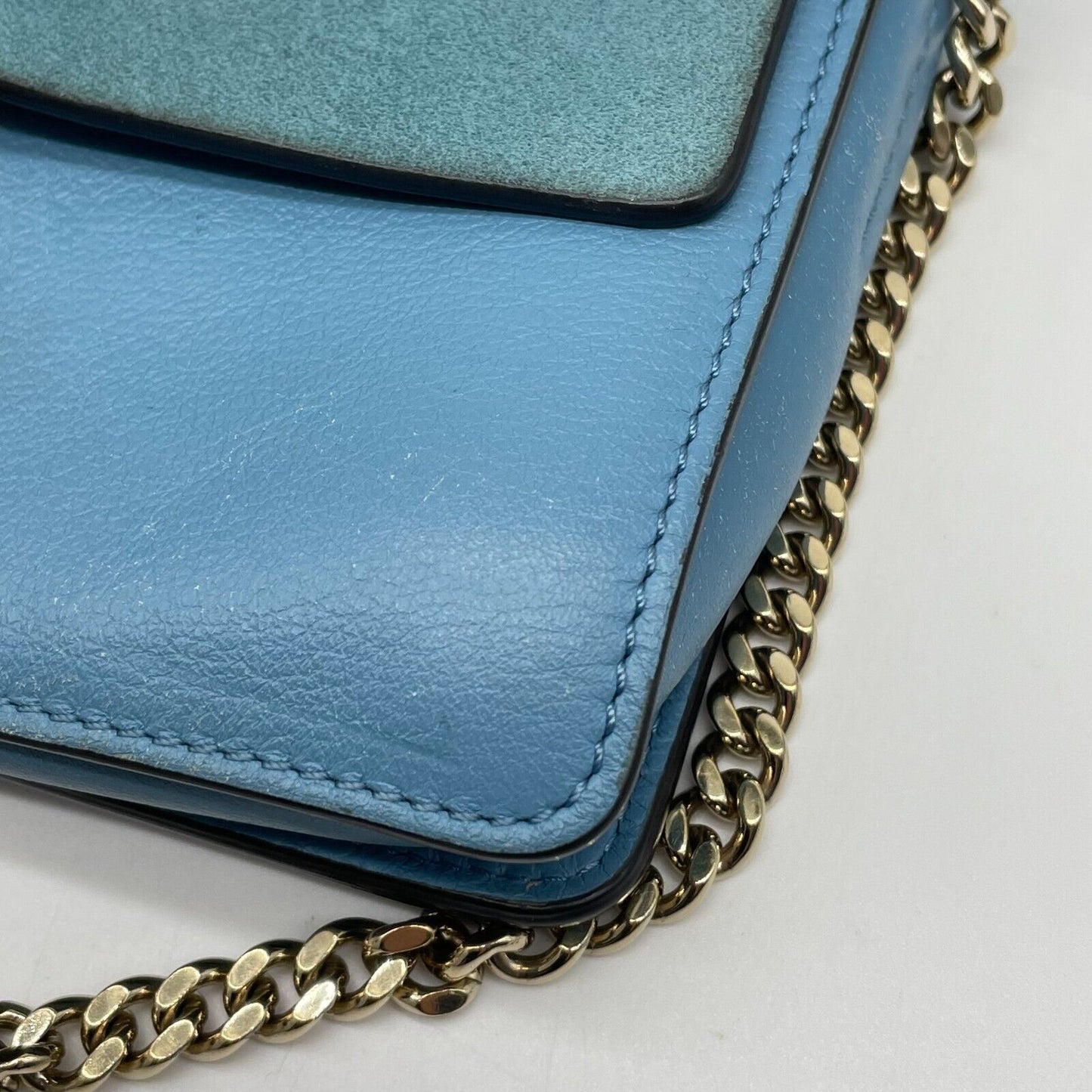 Chloe Faye Shoulder bag Suede Leather Y2K Blue Gold Hardware Crossbody