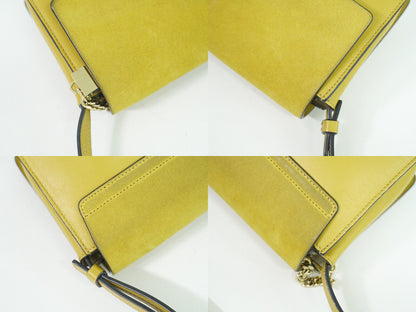 Chloe Faye Suede Leather Shoulder Crossbody Bag Yellow