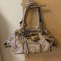 Chloe Paddington Mini Boston Bag Handbag Beige With Gold Padlock Leather