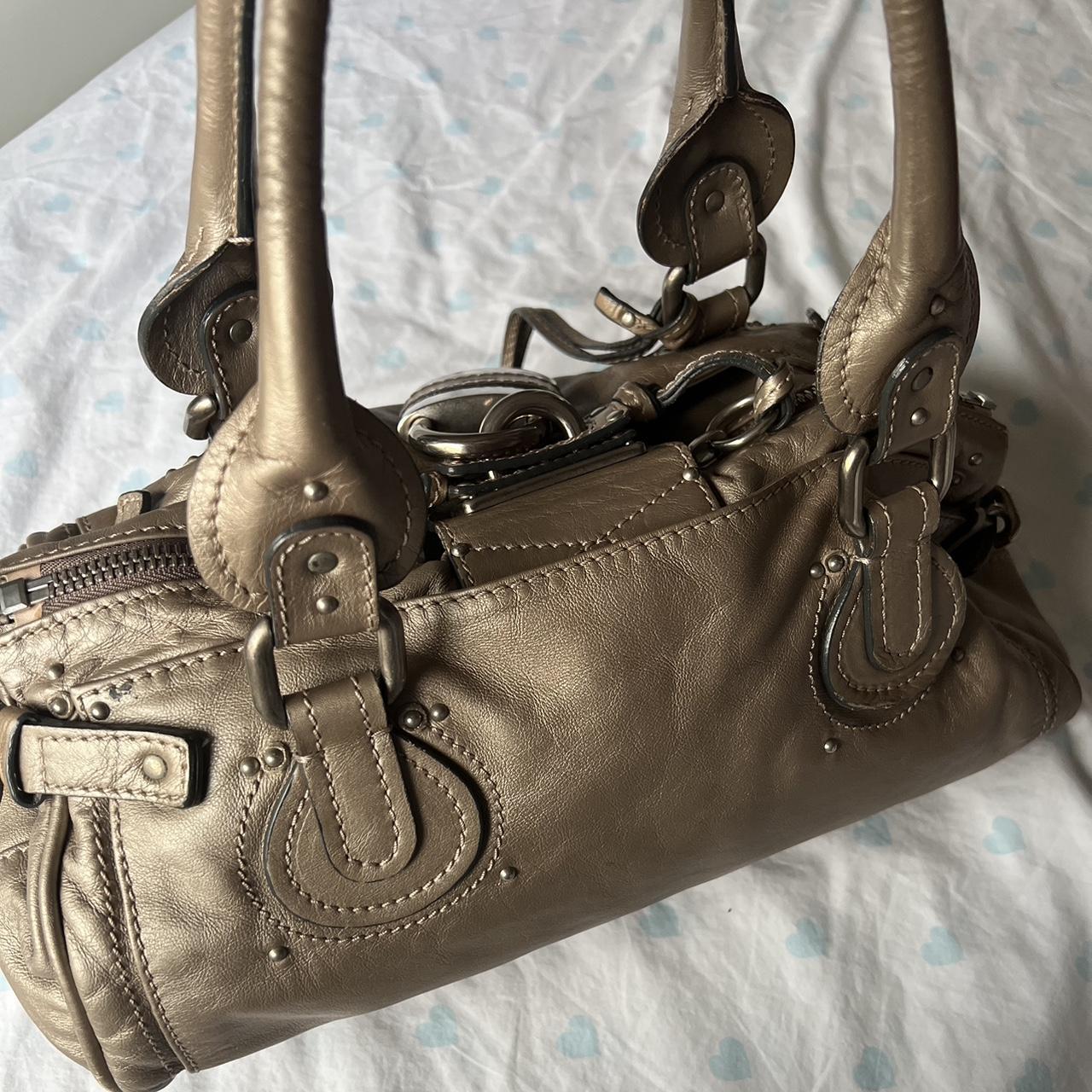 Authentic Bronze Chloe Paddington Bag With Silver Hardware