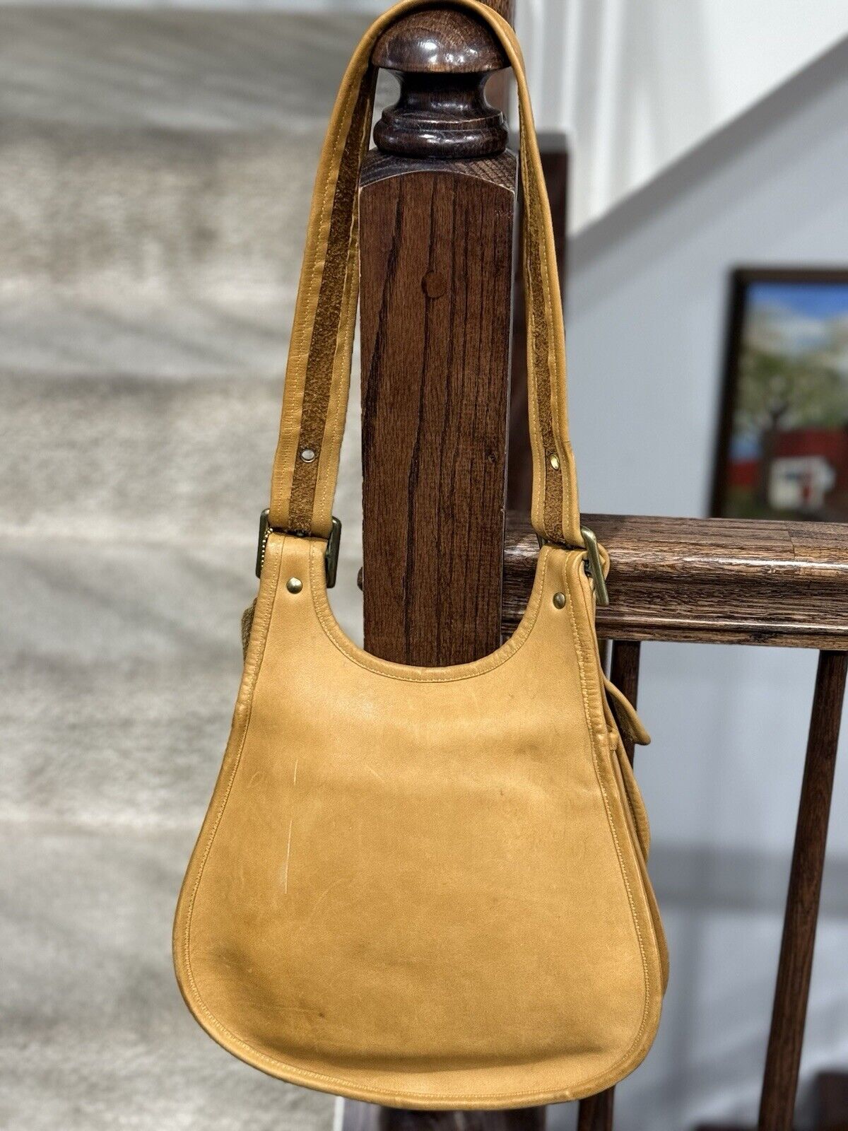 Coach Vintage Crescent Saddle Bag Nyc 9235 Saddle Tan