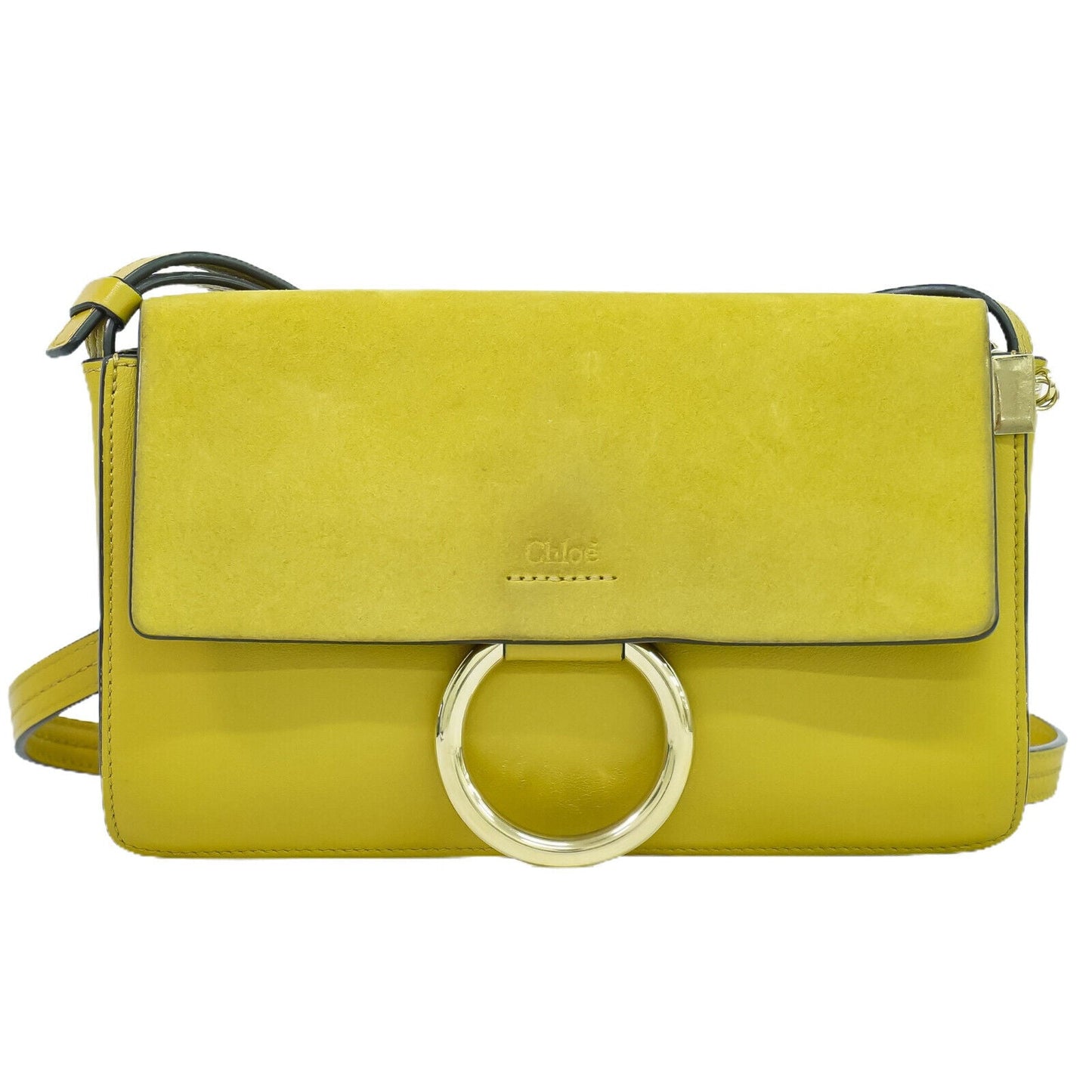 Chloe Faye Suede Leather Shoulder Crossbody Bag Yellow