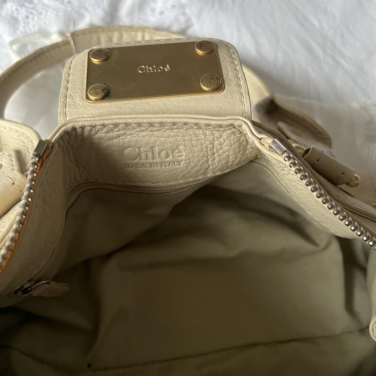 Authentic Cream Chloe Paddington Bag With Gold Hardware