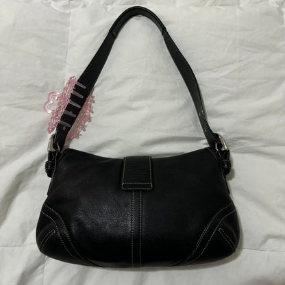 Vintage Coach Black Leather Mini Soho