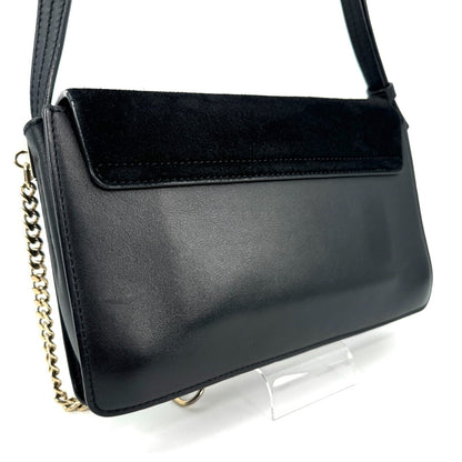 Chloe Faye  Shoulder Bag Black Small Leather Authentic