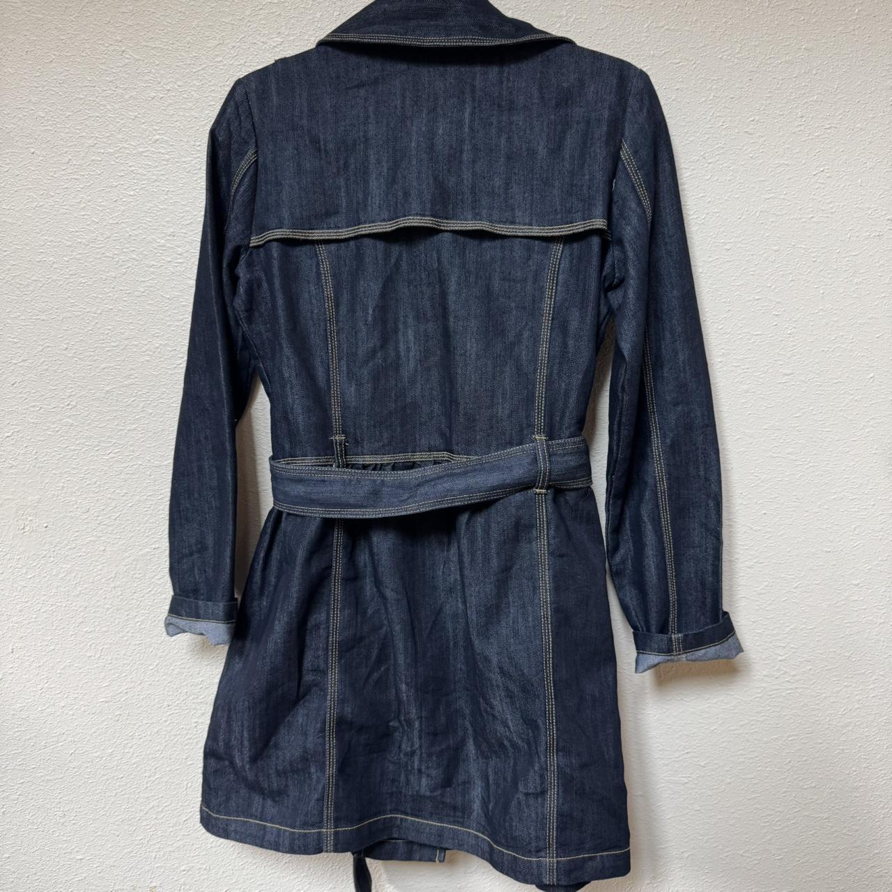 Y2K dark wash denim trench coat - insanely iconic...