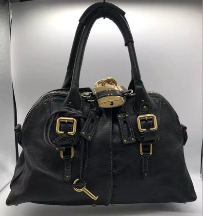 Chloe 2000s Paddington Leather Hand Bag Black Vintage