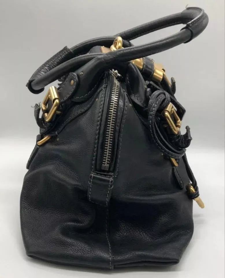 Chloe 2000s Paddington Leather Hand Bag Black Vintage